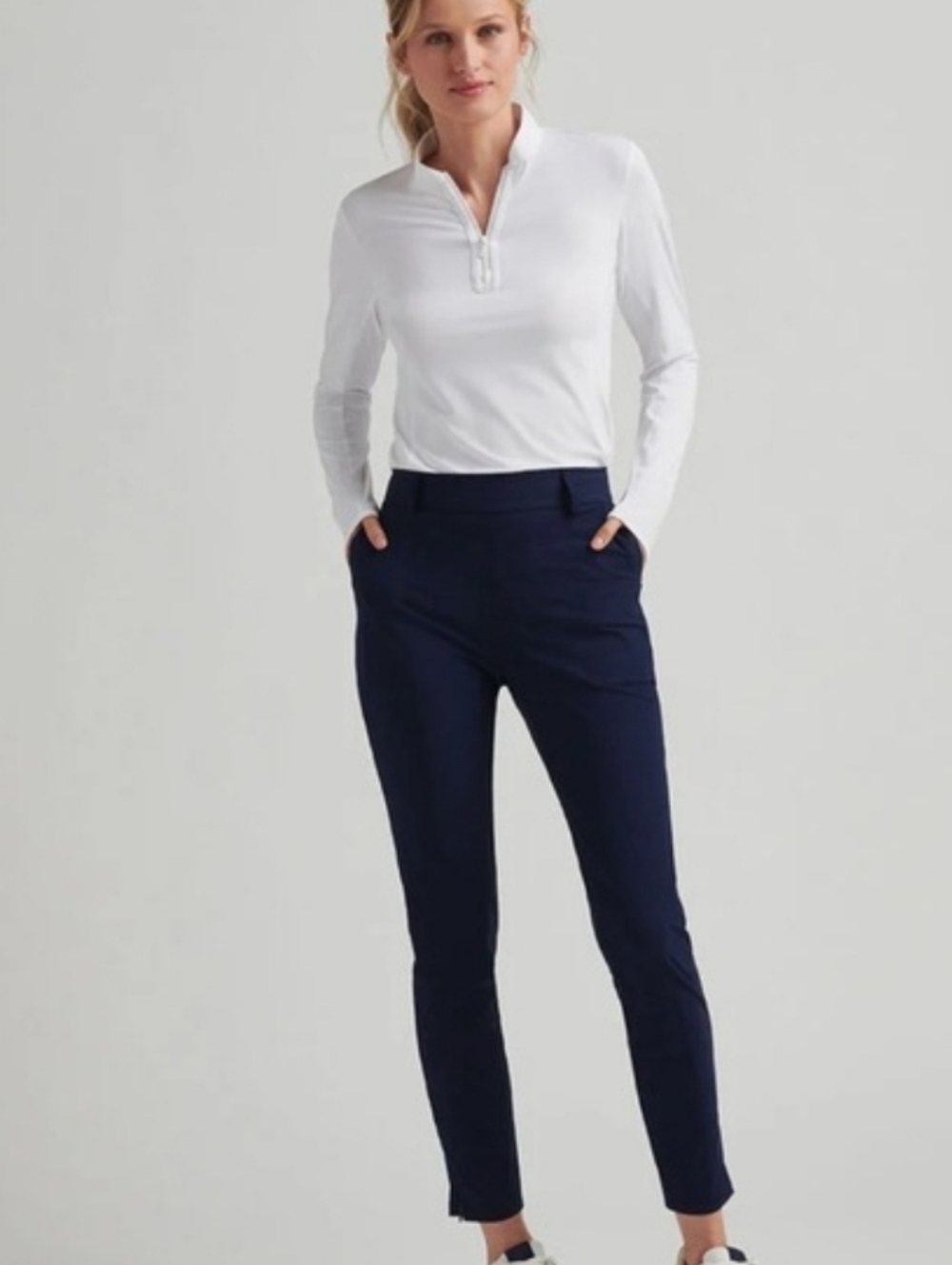 Peter Millar Bingham High Stretch Bonded Ankle Pant Black Golf Preppy S